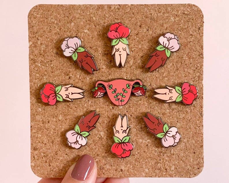 Blooming Uterus Enamel Pin