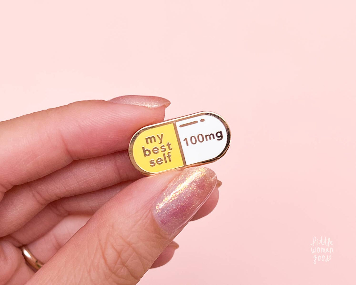 My Best Self Pill Enamel Pin: Pink