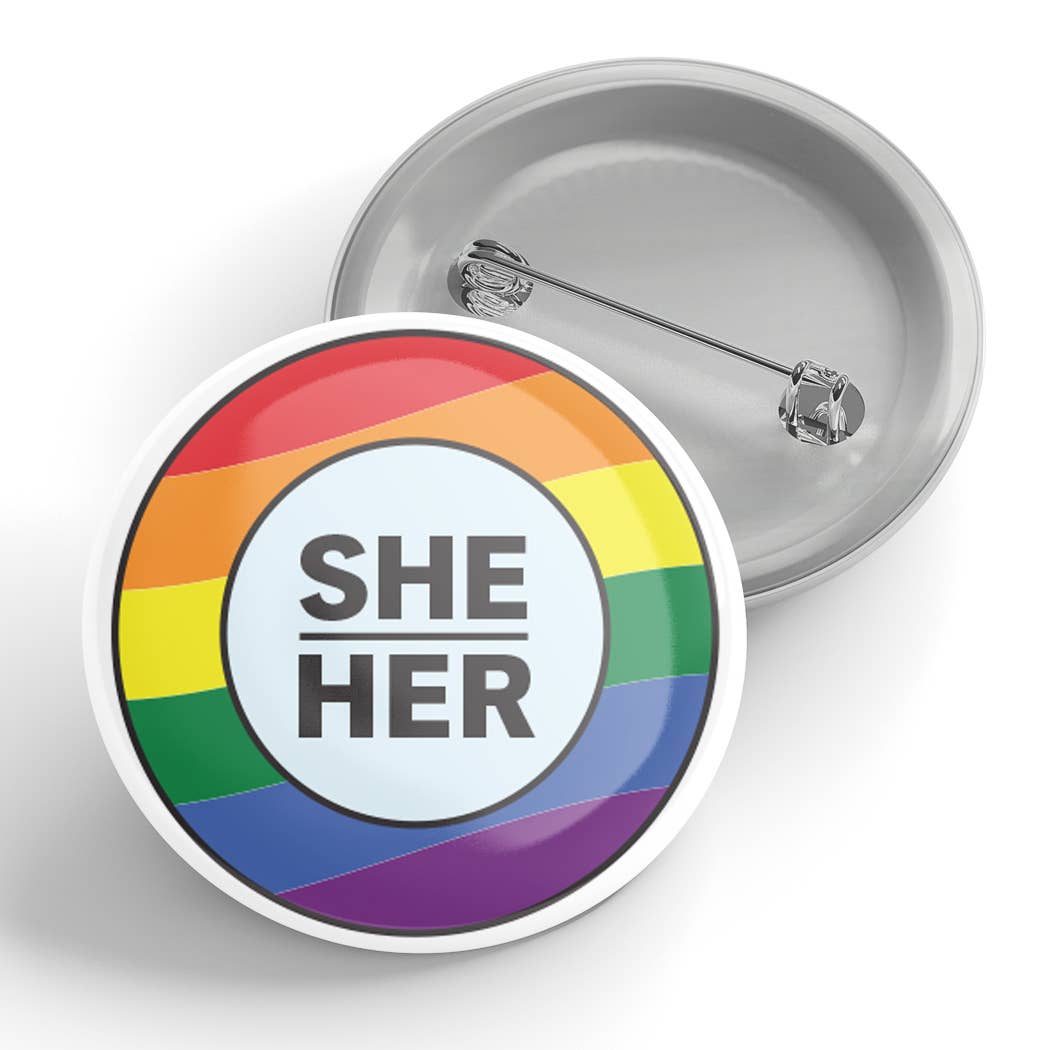 Pronoun Rainbow Buttons