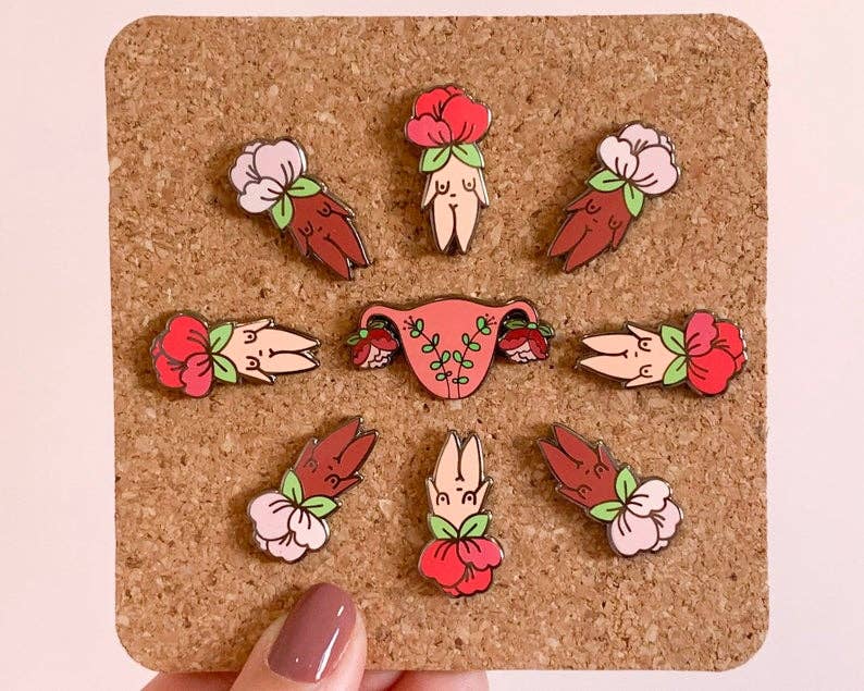 Blooming Uterus Enamel Pin