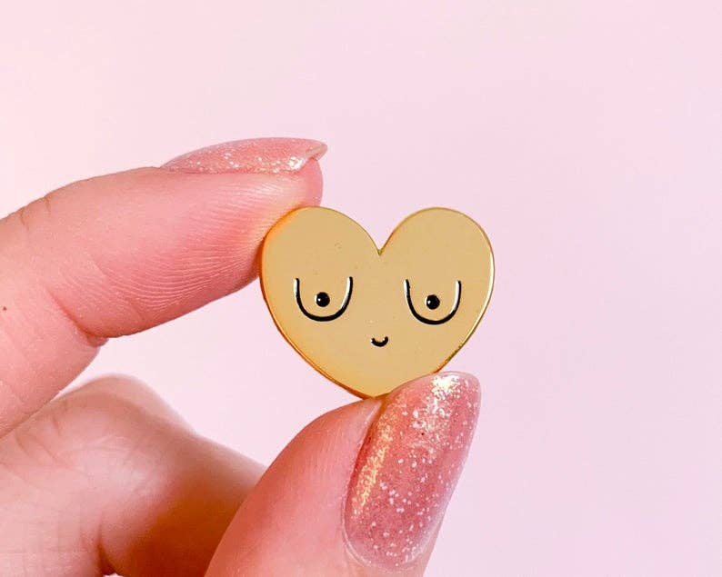 Gold Boob Enamel Pin