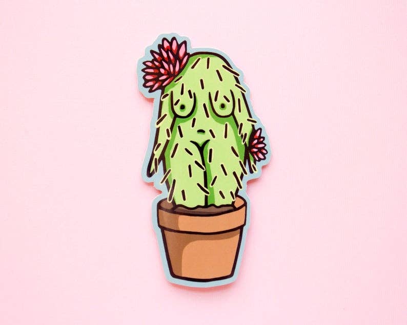 Cactus Girl Vinyl Sticker