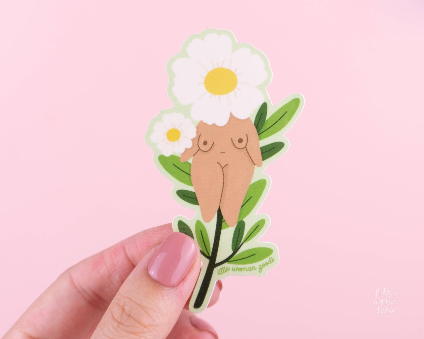 Floral Vinyl Sticker- Feminist Body Art Illustration