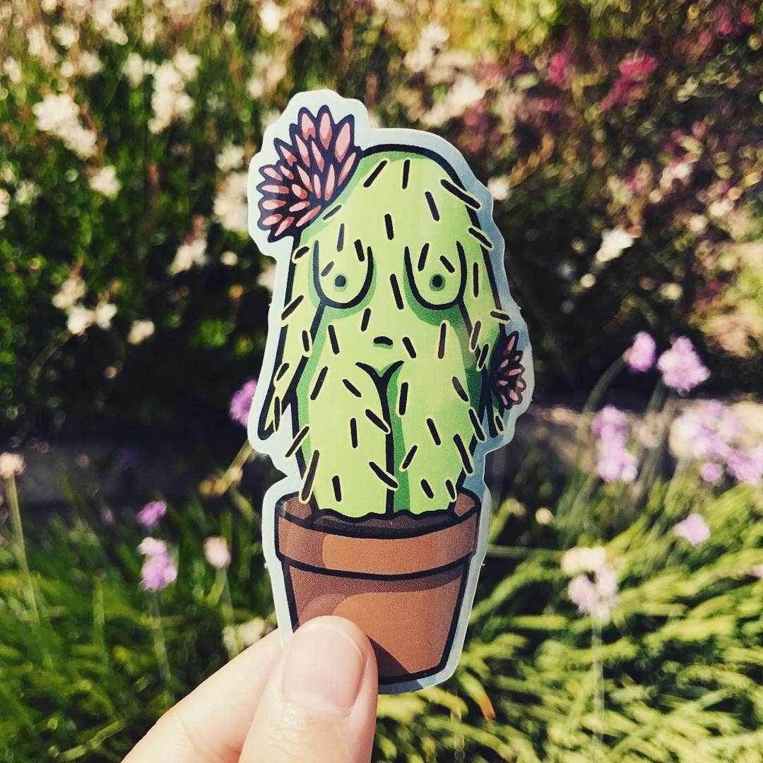 Cactus Girl Vinyl Sticker