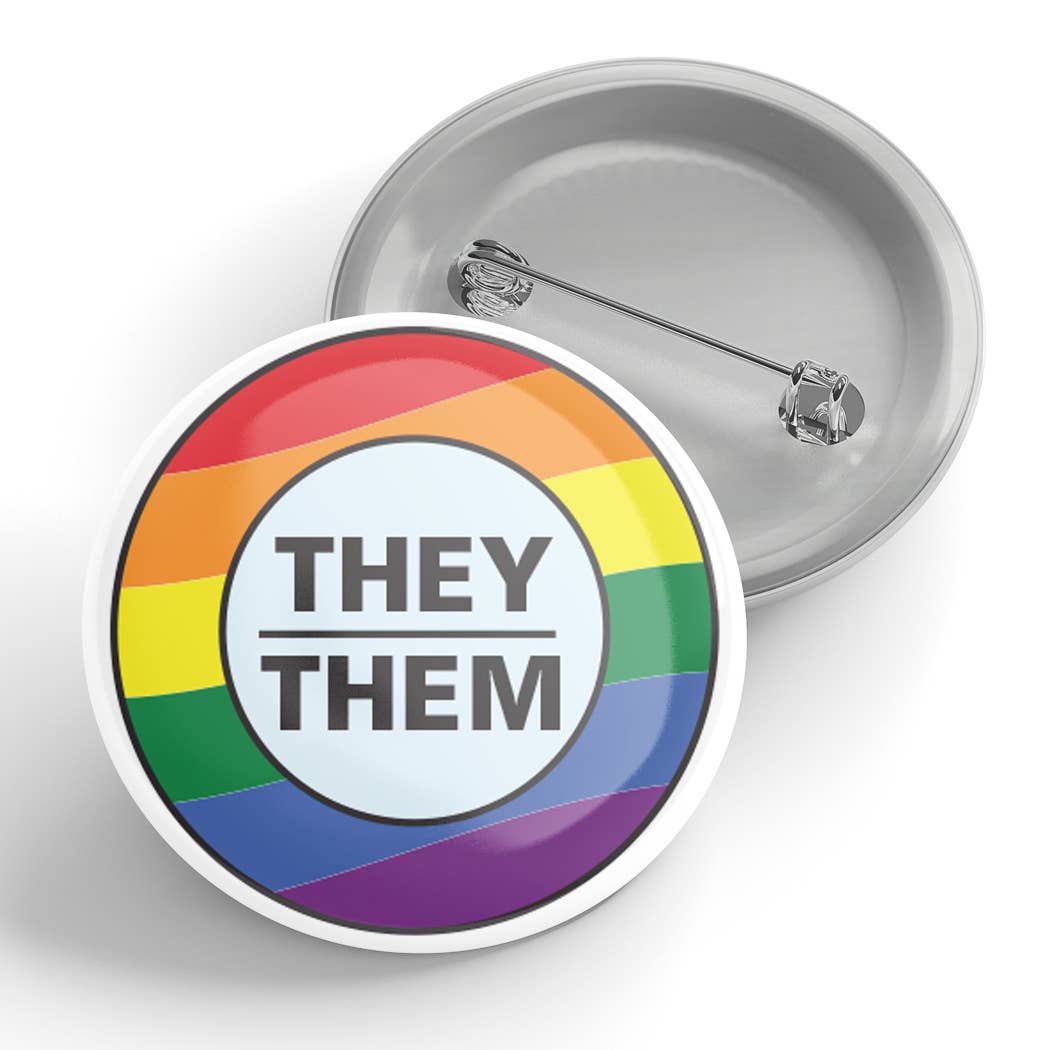 Pronoun Rainbow Buttons