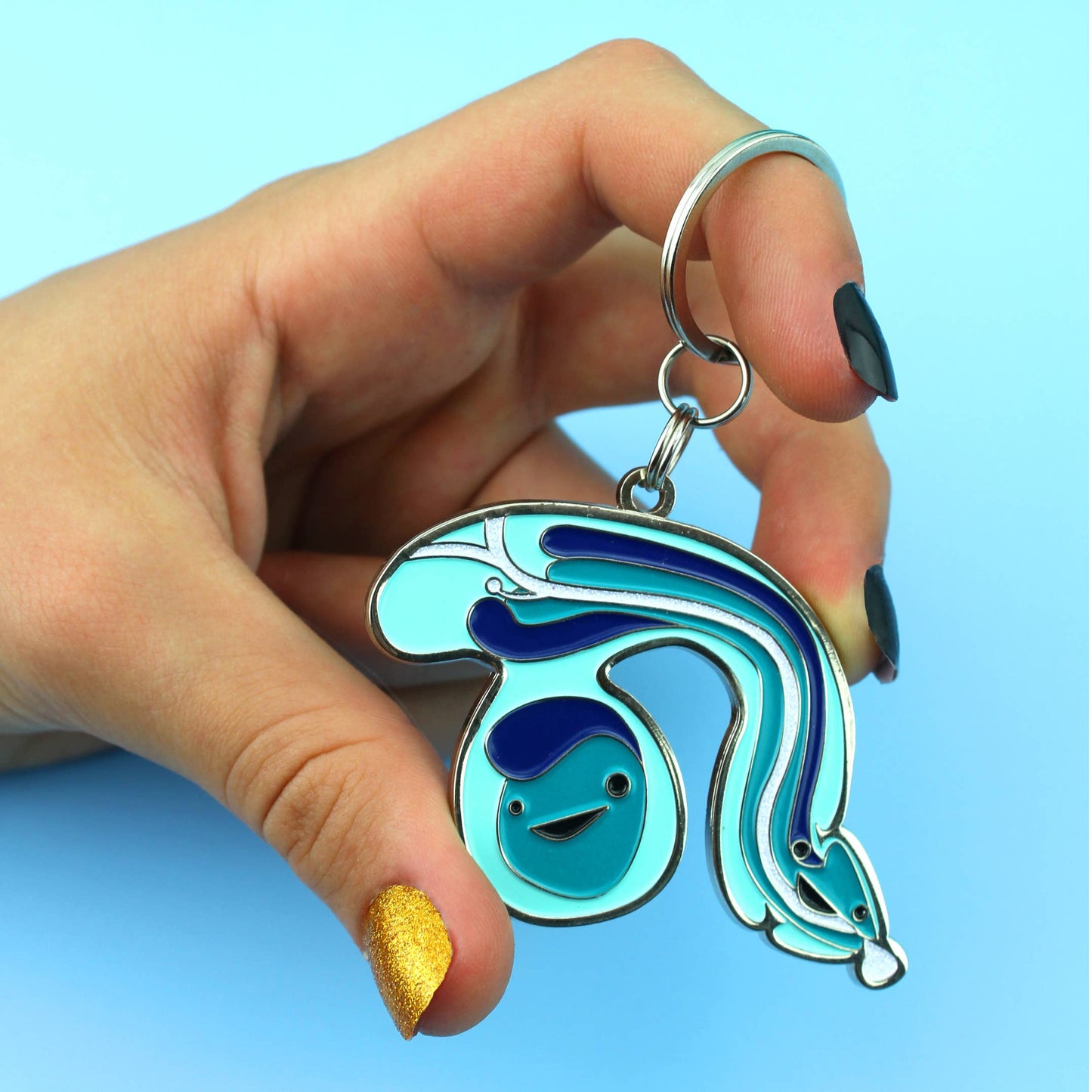 Penis Keychain With Sparkly Urethra