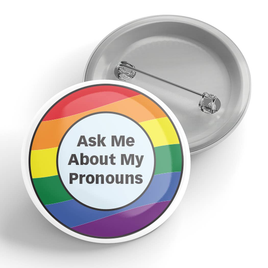 Pronoun Rainbow Buttons