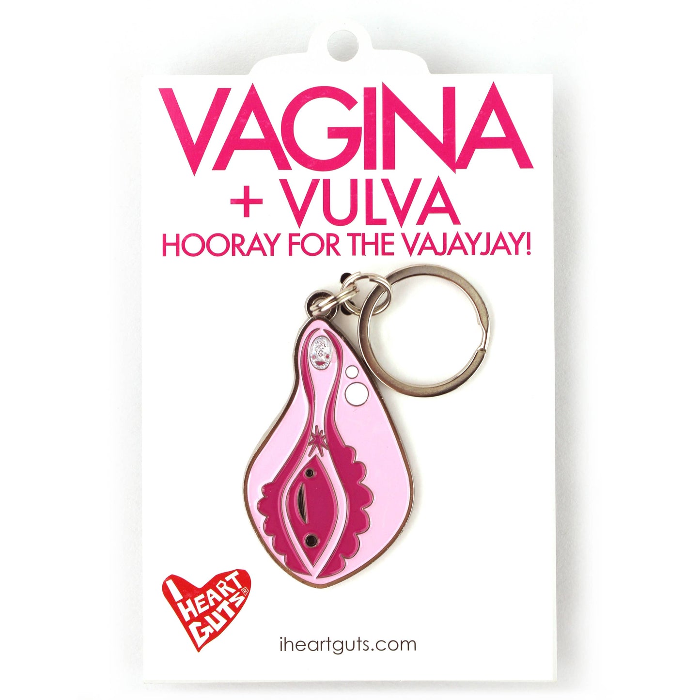 Vagina+Vulva Keychain With Sparkly Clit Face