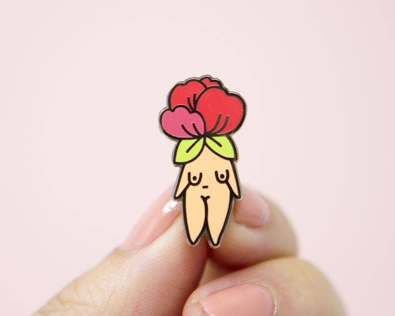 Flower Child Enamel Pin - Light