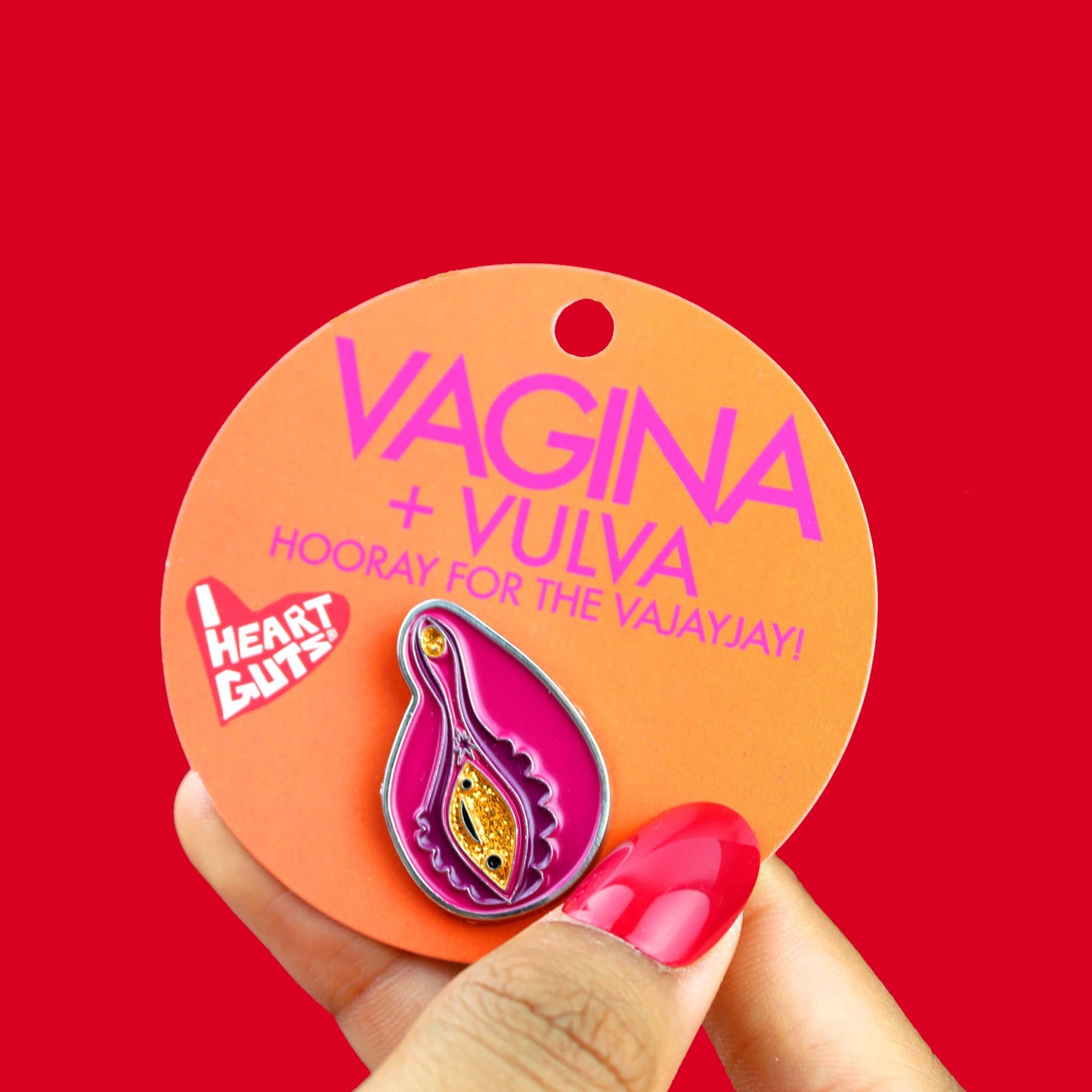 Sparkly Vagina + Vulva Enamel Pin - Hooray for VaJayJay!