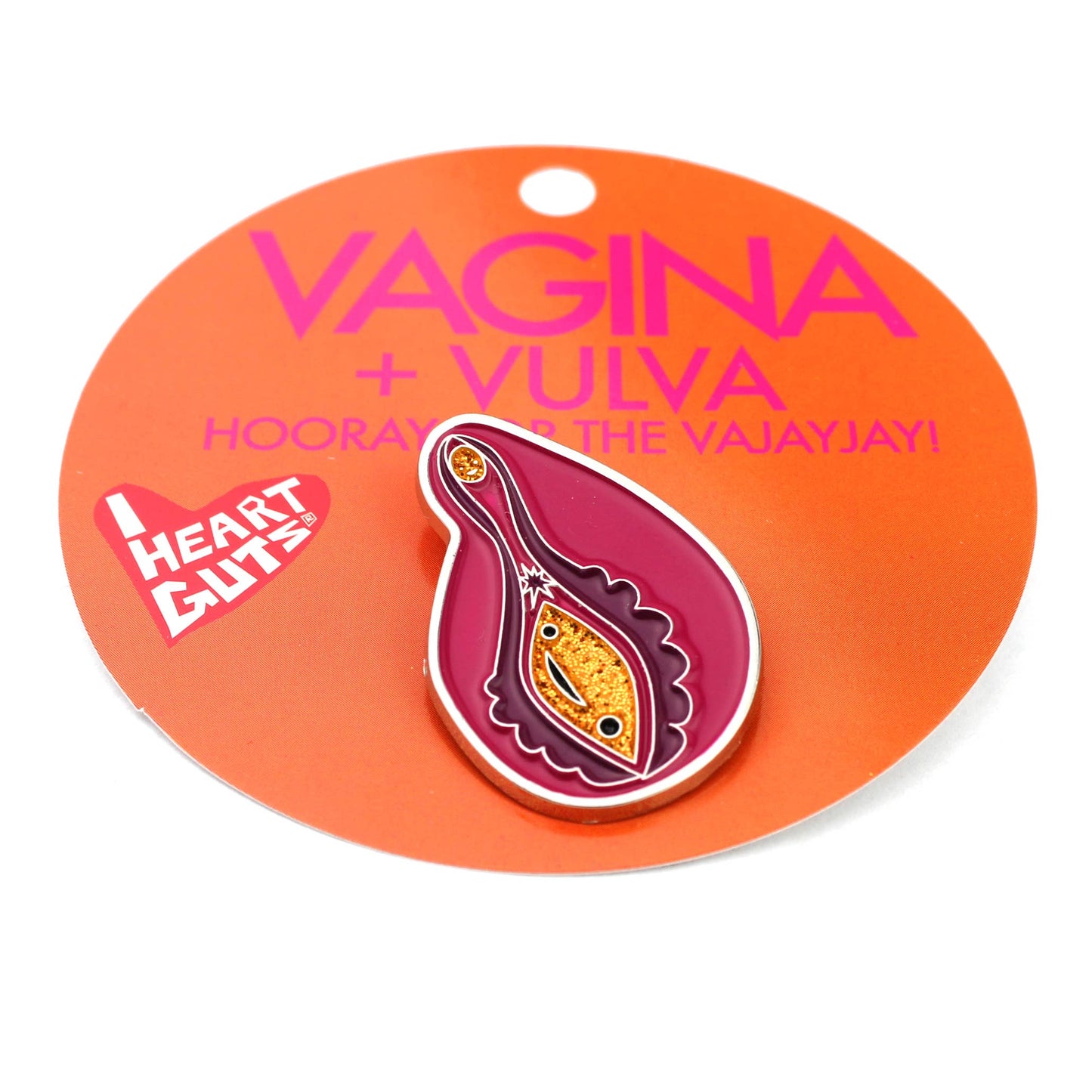 Sparkly Vagina + Vulva Enamel Pin - Hooray for VaJayJay!