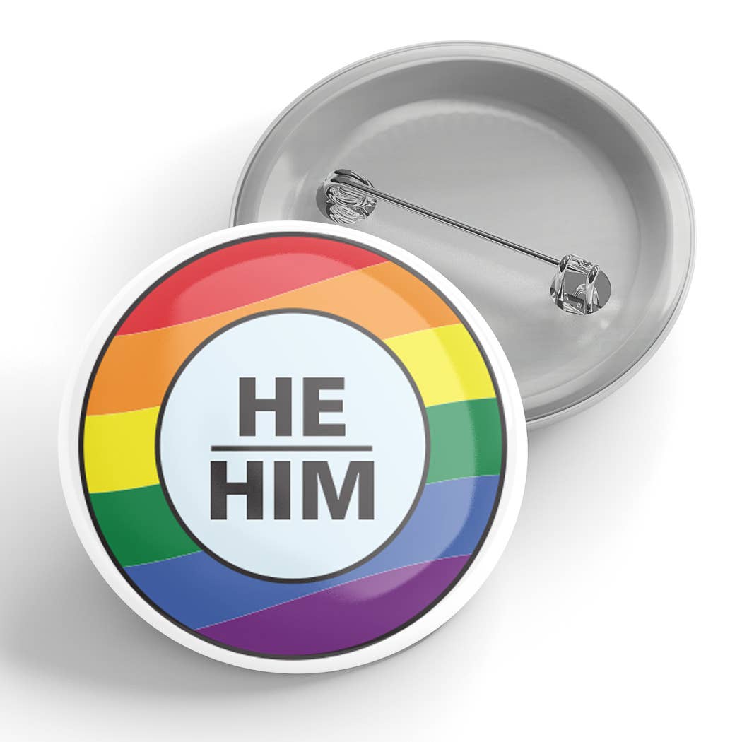 Pronoun Rainbow Buttons