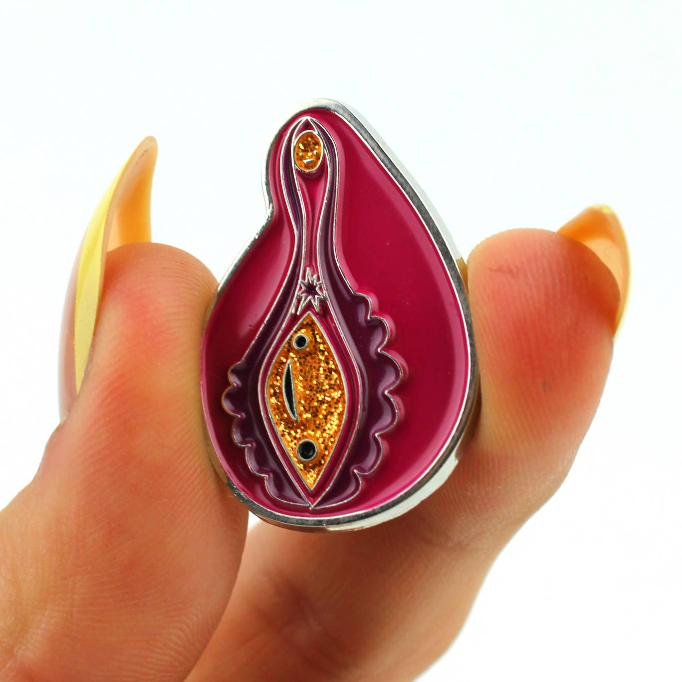 Sparkly Vagina + Vulva Enamel Pin - Hooray for VaJayJay!