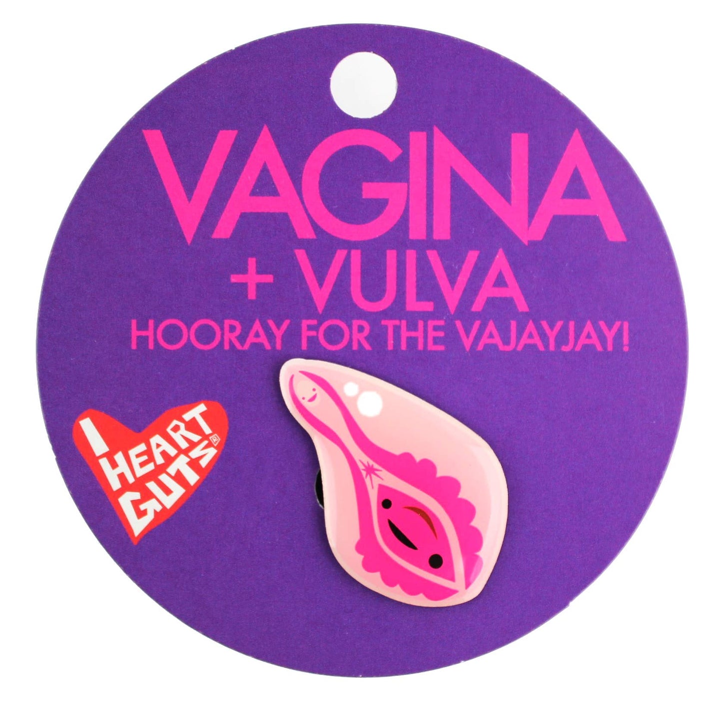 Vagina + Vulva Lapel Pin - Hooray for the Vajayjay!